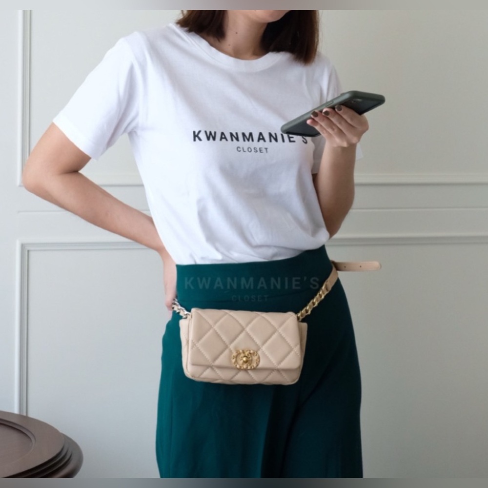 SOLD 🔴 C H A N E L 🖤 C19 belt bag with ombré chain CC waist bag ghw lambskin shw - Picture 10 of 11